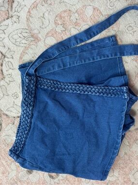 Blue Denim Skort with Elastic Waist